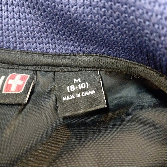 Swiss Tech Jacket Women's Purple Blue Knit ZIP Up Jacket Sz Medium - Picture 8 of 9